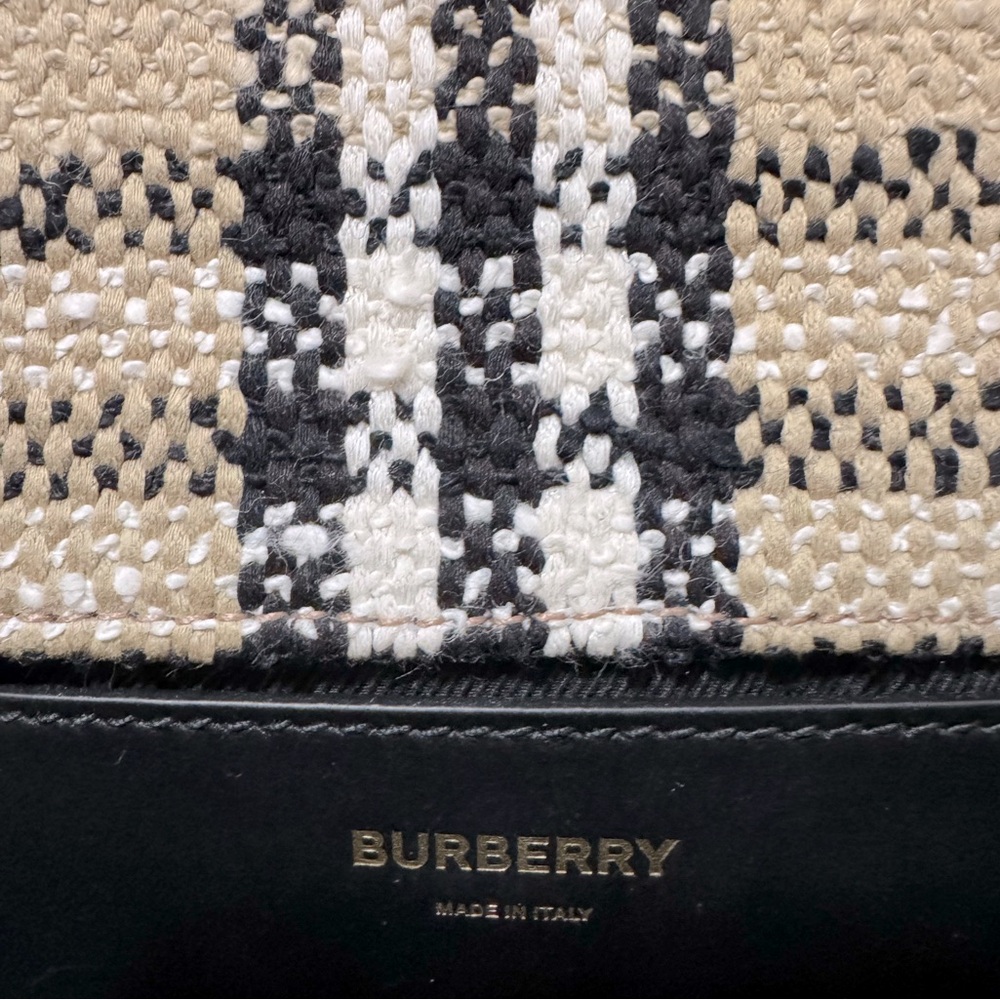 NEW🔥BURBERRY Mini Lola Woven Check Bag - Picture 14 of 16